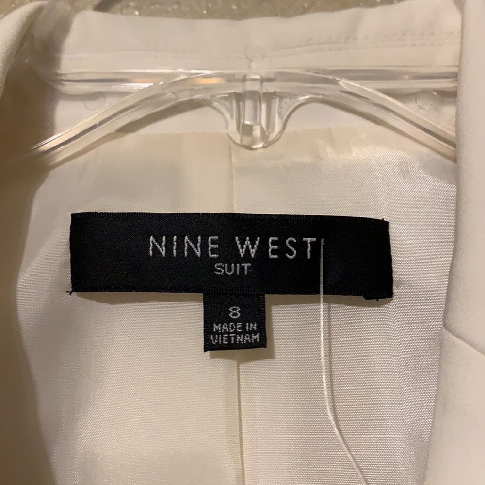 Nine West size 8 Cream Black blazer satin trim - Picture 8 of 8